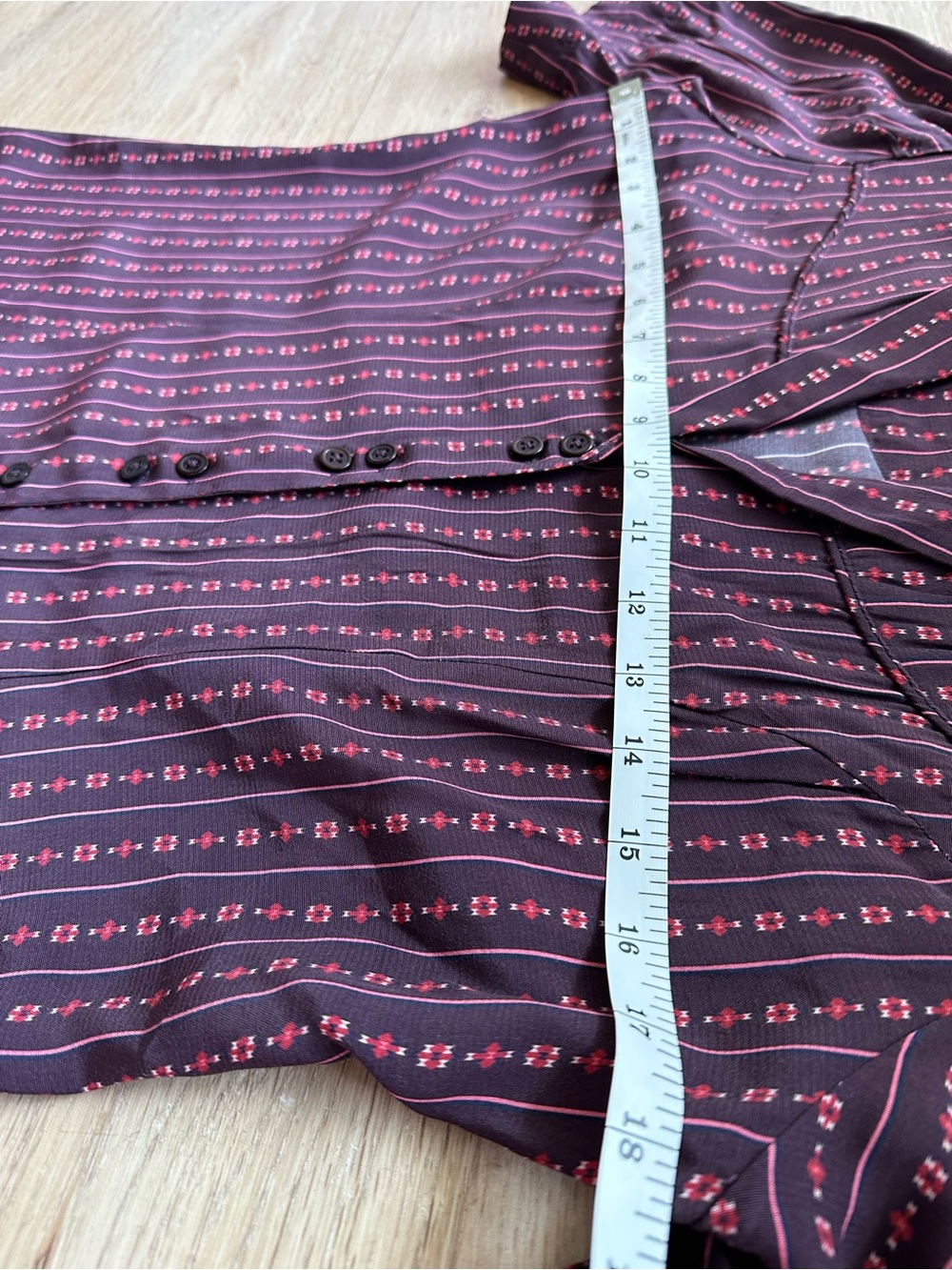 Tecovas Button Down Puff Sleeve Mini Dress in Plum/ burgundy - Western Austin - Picture 9 of 9